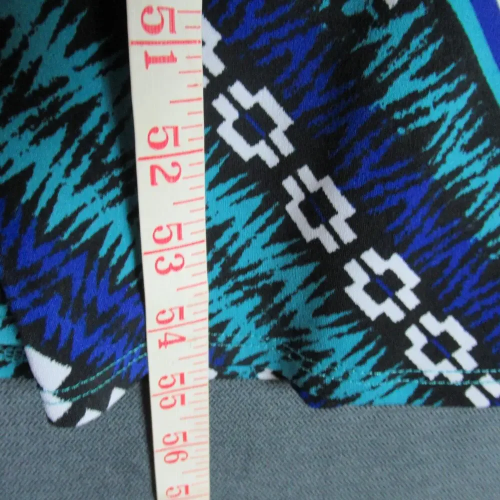 Rafaella Dress Womens Small Blue Geometric Sleeveless Maxi Resort Beachy Sexy